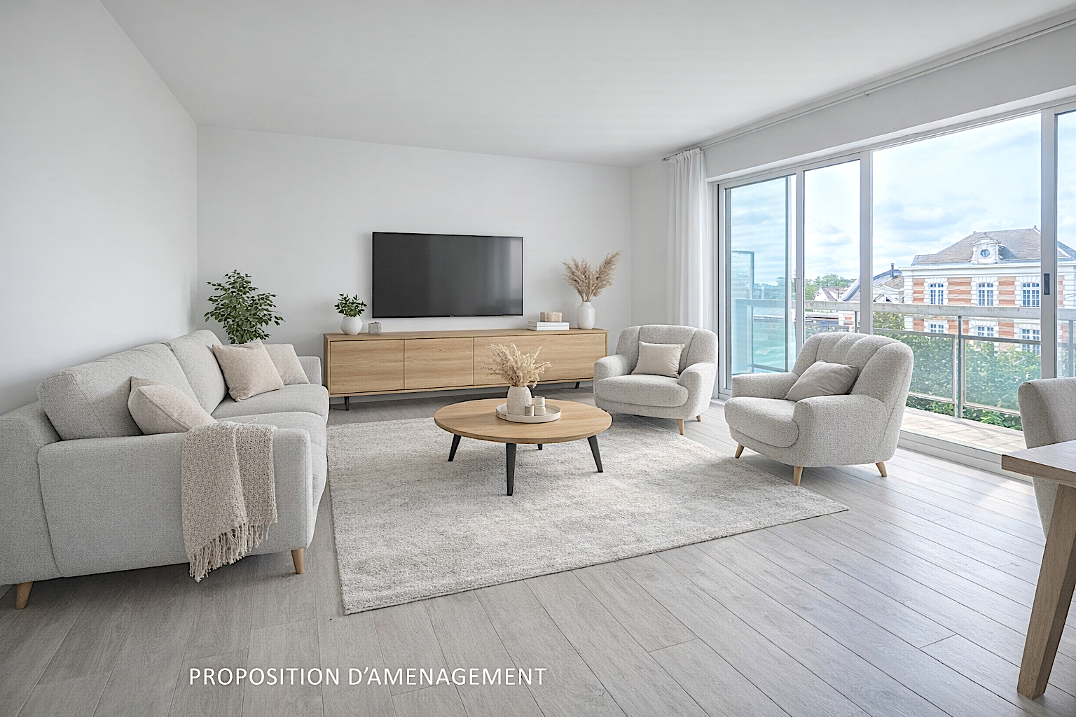 Herblay-sur-Seine, Appartement de 3 pièces 65m2 avec balcon + 1 pièce de 14m2 + 1 pk
