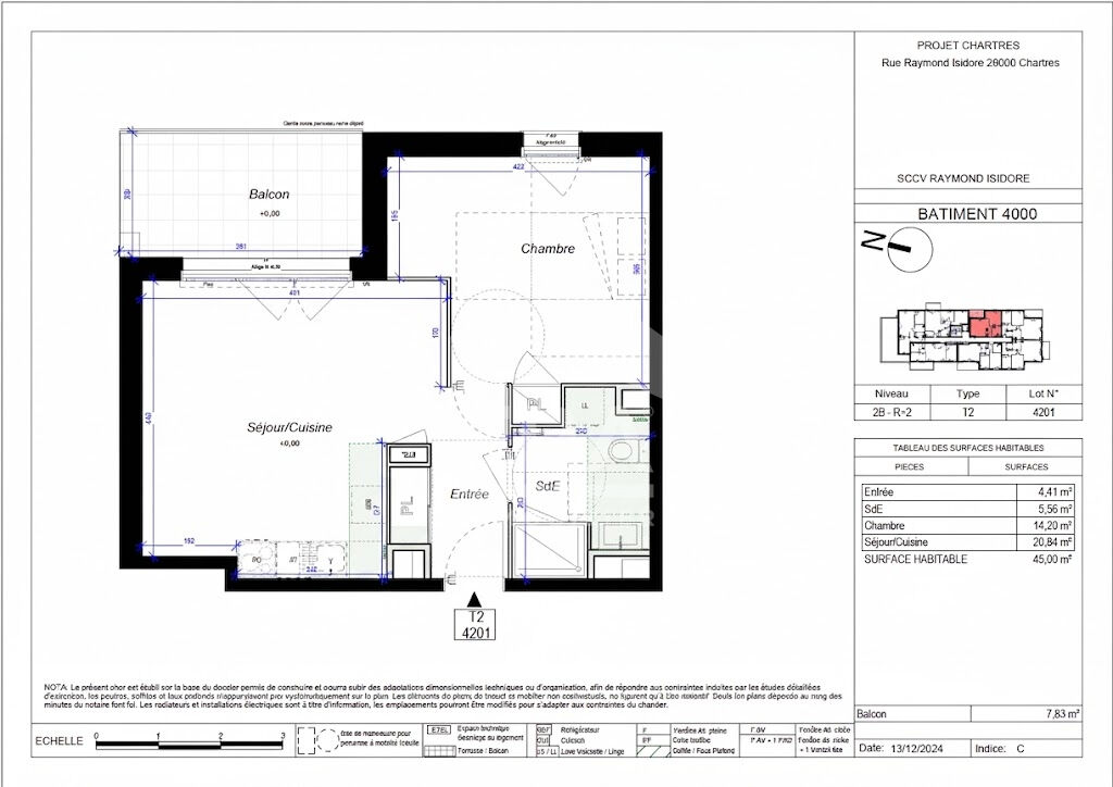 Appartement 2 pièces 45 m² · à Chartres · 45 m² · 179 000 €
