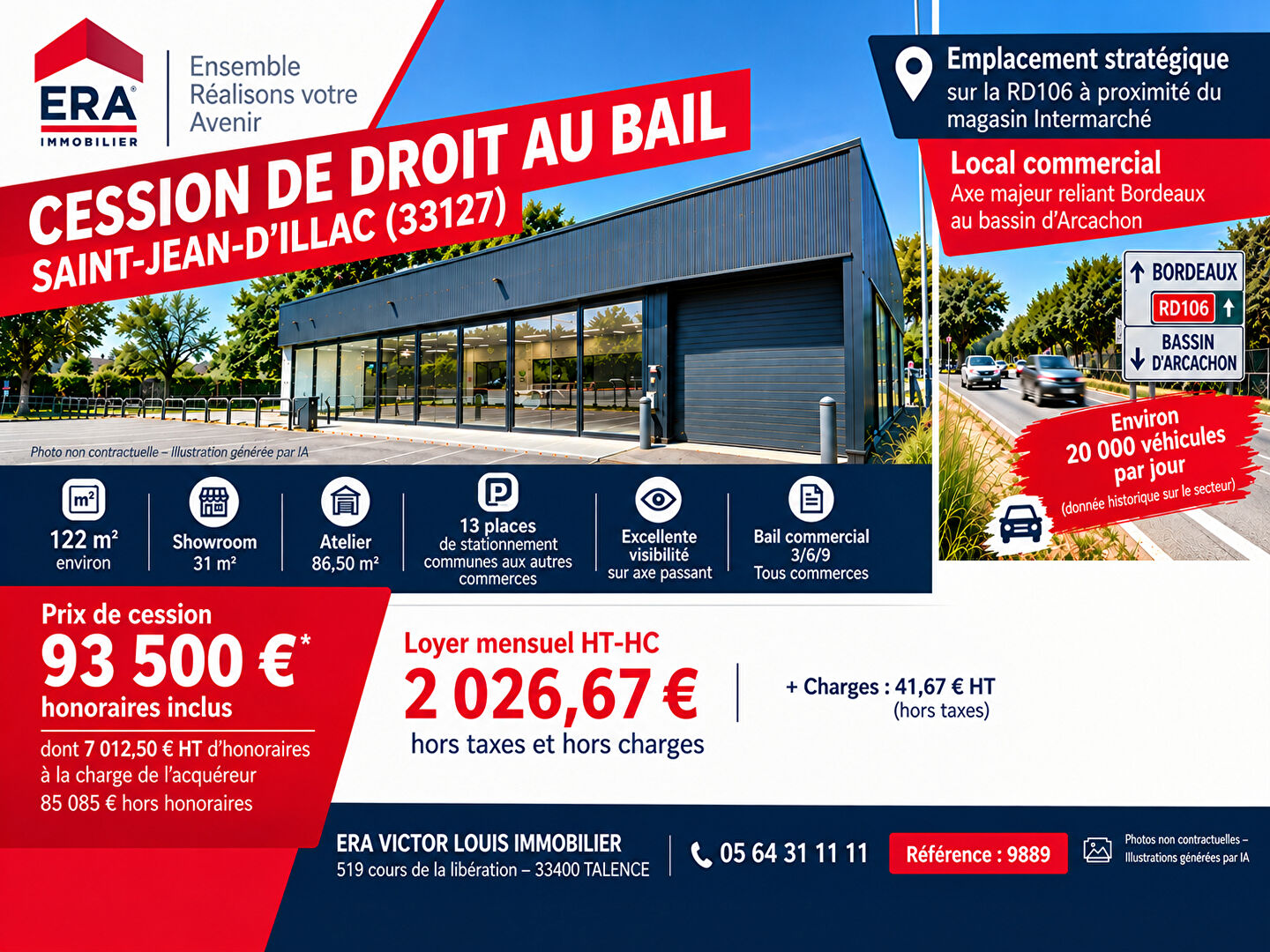 Parking 122 m² · à Saint-Jean-d'Illac · 122 m² · 93 500 €